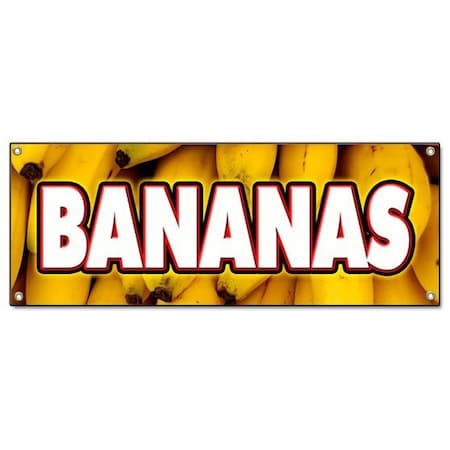 Signmission BANANAS BANNER SIGN tropical fruit yellow produce farmers farm market B-Bananas